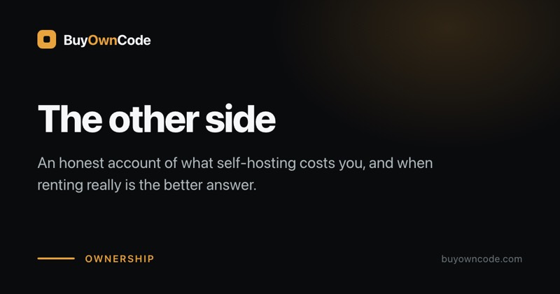 Where self-hosting costs you, and where it does not.