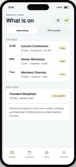 A screen from Event Booking